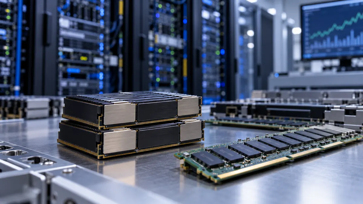 Modules de mémoire pour serveurs devant des racks de centre de données